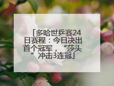 多哈世乒赛24日赛程：今日决出首个冠军，“莎头”冲击3连冠