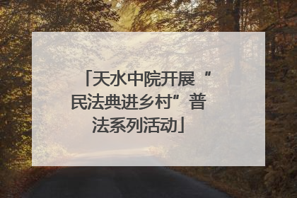 天水中院开展“民法典进乡村”普法系列活动