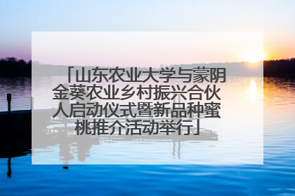 山东农业大学与蒙阴金葵农业乡村振兴合伙人启动仪式暨新品种蜜桃推介活动举行
