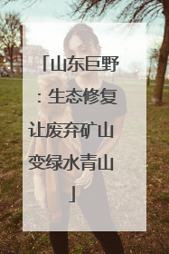 山东巨野：生态修复让废弃矿山变绿水青山