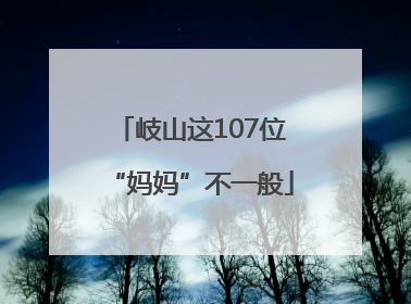 岐山这107位“妈妈”不一般