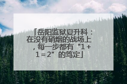 岳阳监狱夏升科：在没有硝烟的战场上，每一步都有“1＋1＝2”的笃定