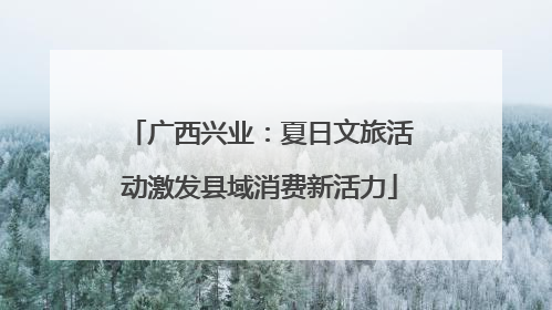 广西兴业：夏日文旅活动激发县域消费新活力