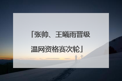 张帅、王曦雨晋级温网资格赛次轮