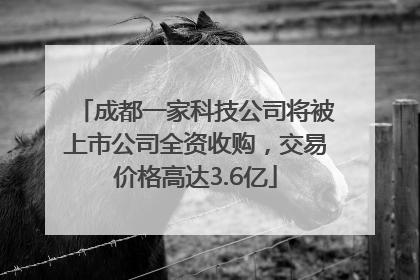成都一家科技公司将被上市公司全资收购，交易价格高达3.6亿