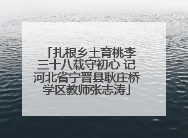 扎根乡土育桃李 三十八载守初心 记河北省宁晋县耿庄桥学区教师张志涛