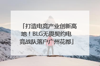 打造电竞产业创新高地！BLG无畏契约电竞战队落户广州花都