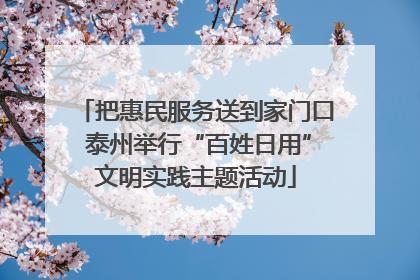 把惠民服务送到家门口 泰州举行“百姓日用”文明实践主题活动
