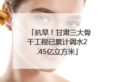 抗旱！甘肃三大骨干工程已累计调水2.45亿立方米