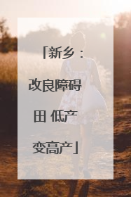 新乡：改良障碍田 低产变高产
