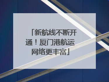 新航线不断开通！厦门港航运网络更丰富