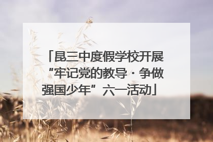 昆三中度假学校开展“牢记党的教导・争做强国少年”六一活动
