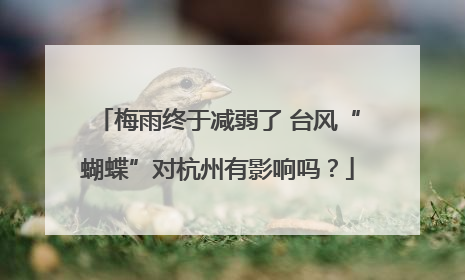 梅雨终于减弱了 台风“蝴蝶”对杭州有影响吗？