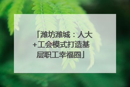 潍坊潍城：人大+工会模式打造基层职工幸福圈