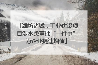 潍坊诸城：工业建设项目涉水类审批“一件事” 为企业提速增值