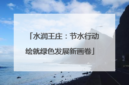 水润王庄：节水行动绘就绿色发展新画卷