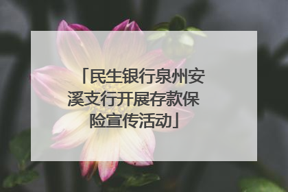 民生银行泉州安溪支行开展存款保险宣传活动