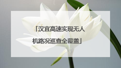 汉宜高速实现无人机路况巡查全覆盖