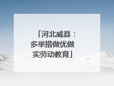河北威县：多举措做优做实劳动教育