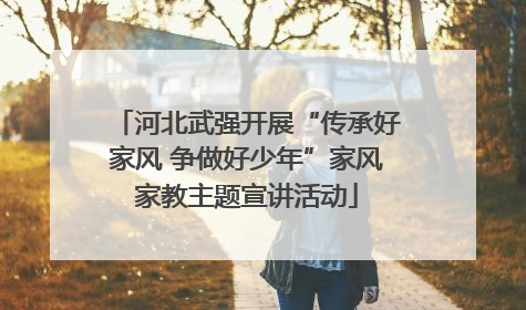 河北武强开展“传承好家风 争做好少年”家风家教主题宣讲活动