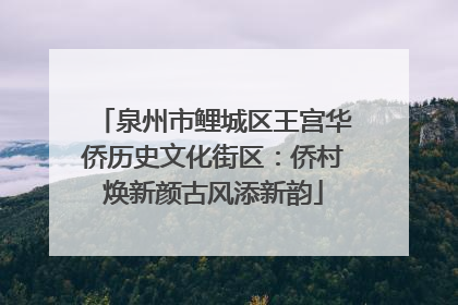 泉州市鲤城区王宫华侨历史文化街区：侨村焕新颜古风添新韵