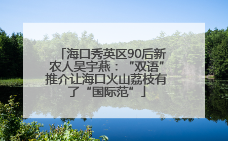 海口秀英区90后新农人吴宇燕：“双语”推介让海口火山荔枝有了“国际范”