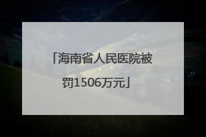 海南省人民医院被罚1506万元