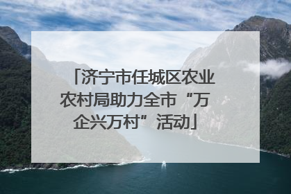 济宁市任城区农业农村局助力全市“万企兴万村”活动