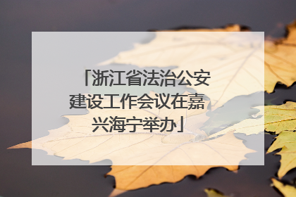 浙江省法治公安建设工作会议在嘉兴海宁举办