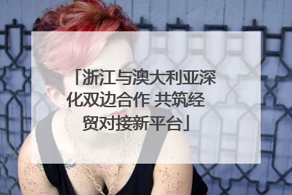 浙江与澳大利亚深化双边合作 共筑经贸对接新平台