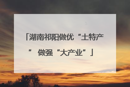 湖南祁阳做优“土特产” 做强“大产业”