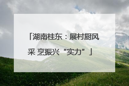 湖南桂东：展村厨风采 烹振兴“实力”
