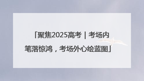 聚焦2025高考｜考场内笔落惊鸿，考场外心绘蓝图