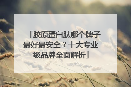 胶原蛋白肽哪个牌子最好最安全？十大专业级品牌全面解析