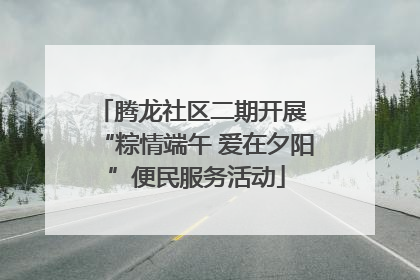 腾龙社区二期开展 “粽情端午 爱在夕阳”便民服务活动