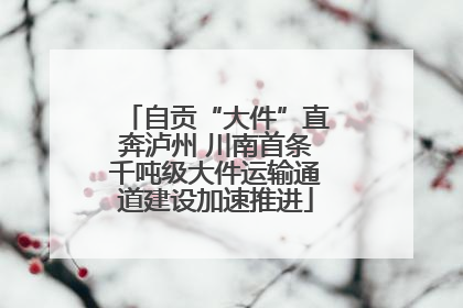 自贡“大件”直奔泸州 川南首条千吨级大件运输通道建设加速推进