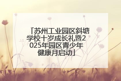 苏州工业园区斜塘学校十岁成长礼暨2025年园区青少年健康月启动