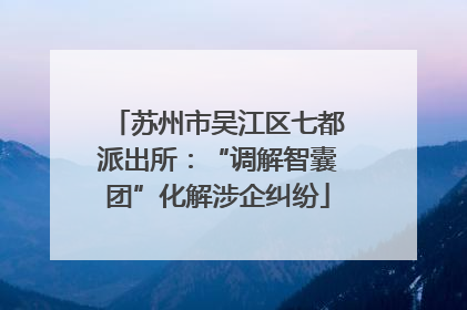 苏州市吴江区七都派出所：“调解智囊团”化解涉企纠纷