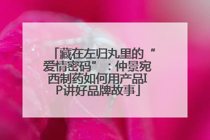 藏在左归丸里的“爱情密码”：仲景宛西制药如何用产品IP讲好品牌故事
