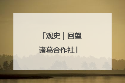 观史｜回望诸葛合作社