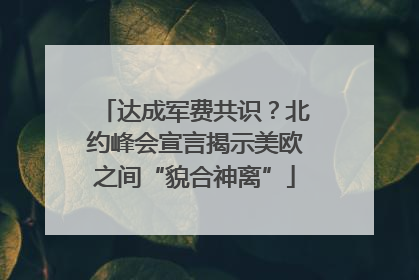 达成军费共识？北约峰会宣言揭示美欧之间“貌合神离”