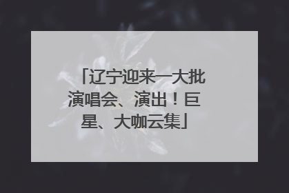 辽宁迎来一大批演唱会、演出！巨星、大咖云集