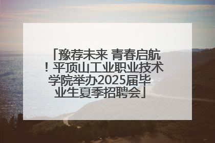 豫荐未来 青春启航！平顶山工业职业技术学院举办2025届毕业生夏季招聘会