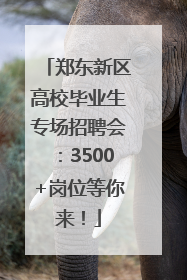 郑东新区高校毕业生专场招聘会：3500+岗位等你来！