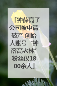 钟薛高子公司被申请破产 创始人账号“钟薛高老林”粉丝仅1800余人