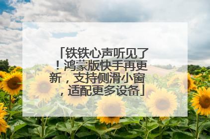 铁铁心声听见了！鸿蒙版快手再更新，支持侧滑小窗，适配更多设备