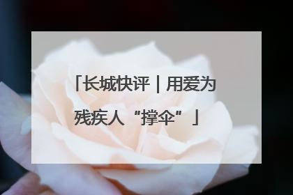 长城快评｜用爱为残疾人“撑伞”