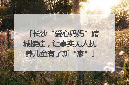 长沙“爱心妈妈”跨城接娃，让事实无人抚养儿童有了新“家”