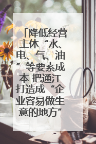 降低经营主体“水、电、气、油”等要素成本 把通江打造成“企业容易做生意的地方”