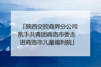 陕西交控商界分公司携手共青团商洛市委走进商洛市儿童福利院
